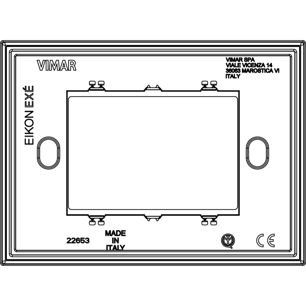 Vimar Eikon Exé 3-Module Cover Plate, 122 x 90 mm, Horizontal/Vertical Mount — Quality Boat Parts