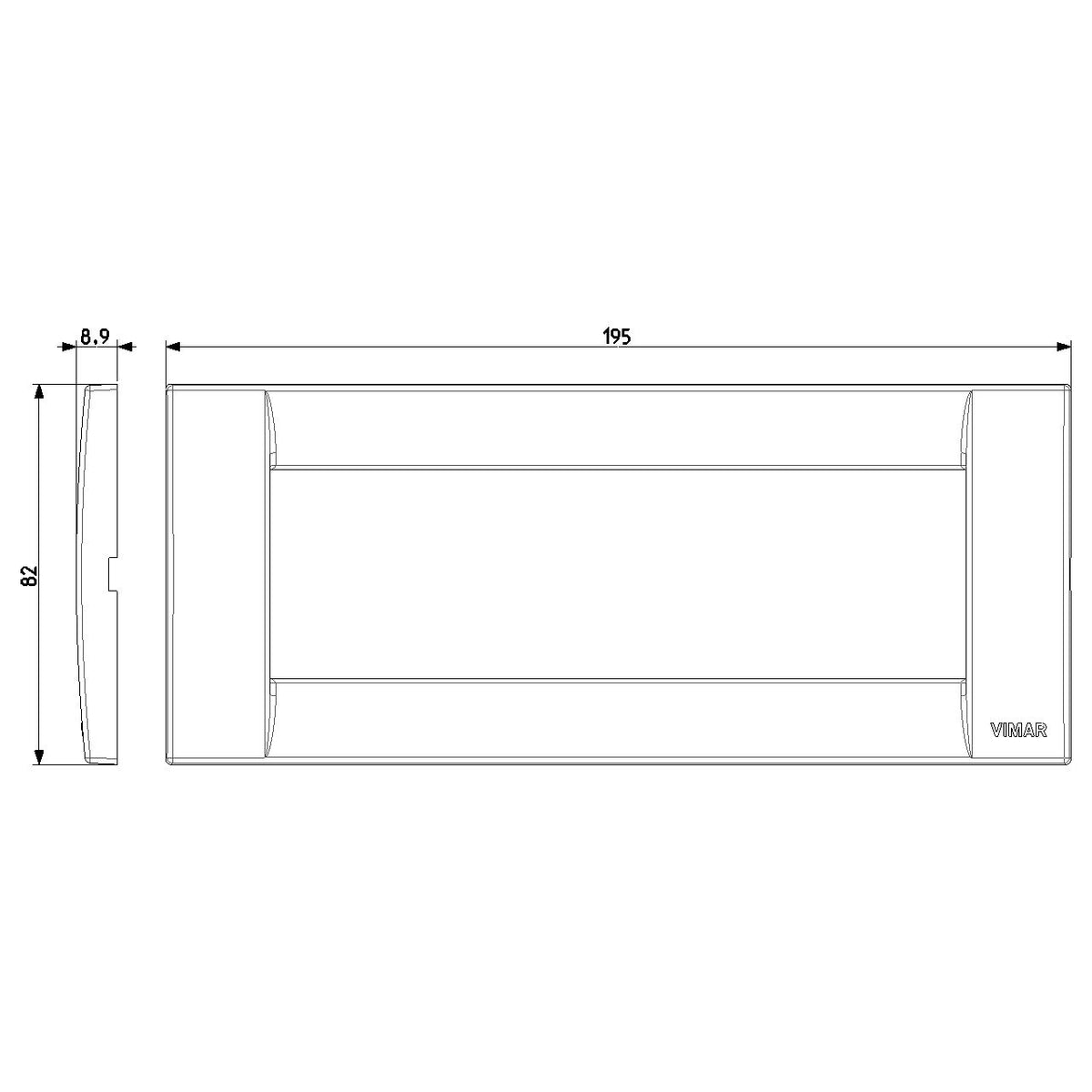 Vimar IDEA 6-Module Classica Cover Plate, 195 x 82 mm, Horizontal/Vertical — Quality Boat Parts