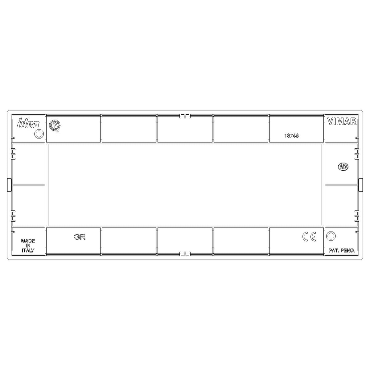 Vimar IDEA 6-Module Classica Cover Plate, 195 x 82 mm, Horizontal/Vertical — Quality Boat Parts