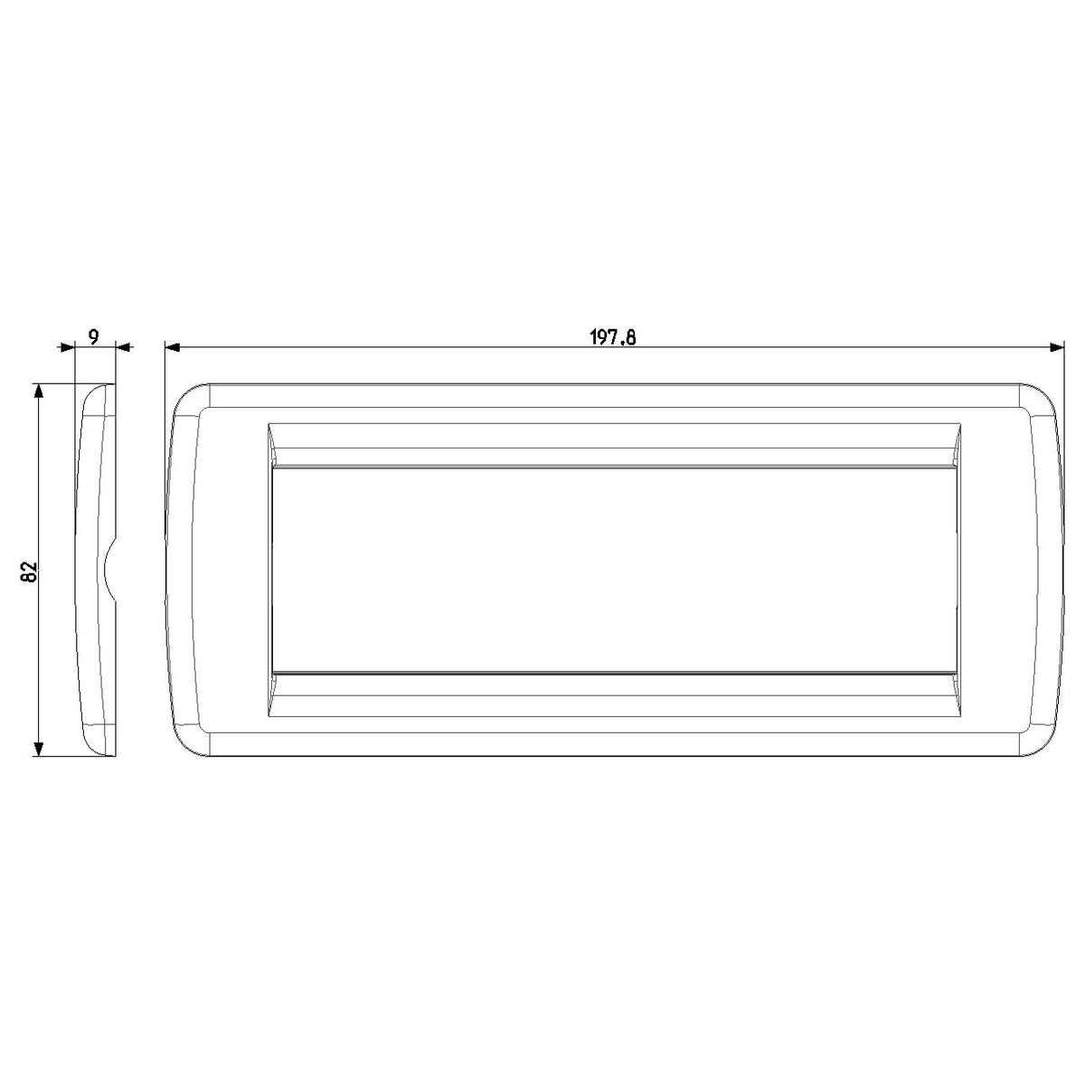Vimar Idea Rondò Cover Plate, 6-Module, IP00, Clamp Mounting — Quality Boat Parts