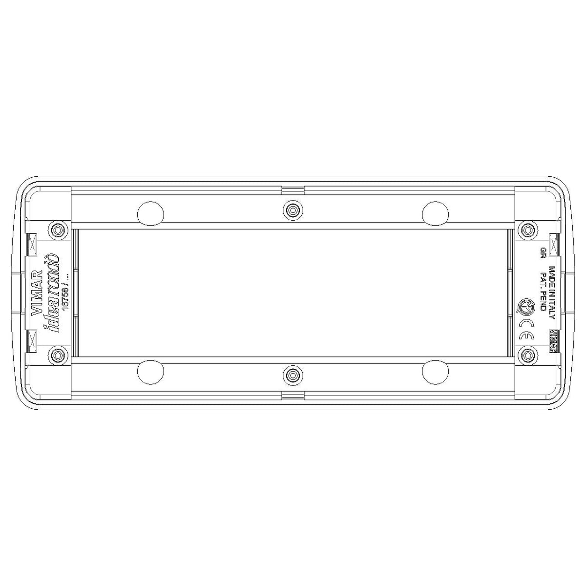 Vimar Idea Rondò Cover Plate, 6-Module, IP00, Clamp Mounting — Quality Boat Parts