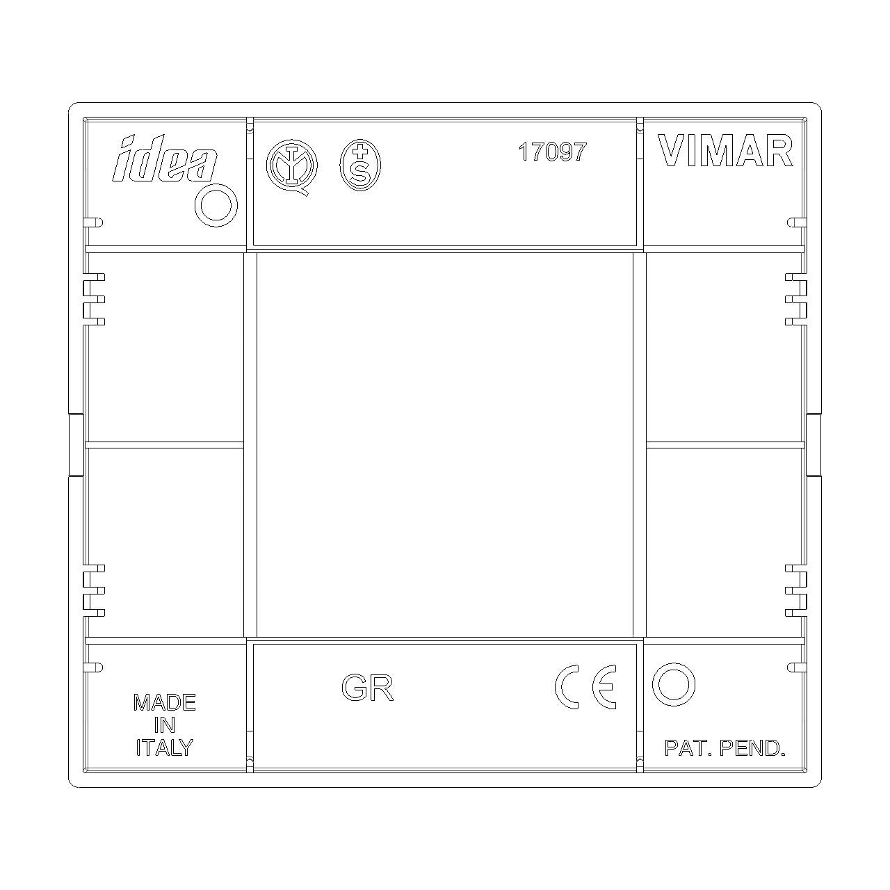 Vimar Idea Classica Cover Plate, 1-Module or 2-Reduced-Module, Clamp Mounting — Quality Boat Parts