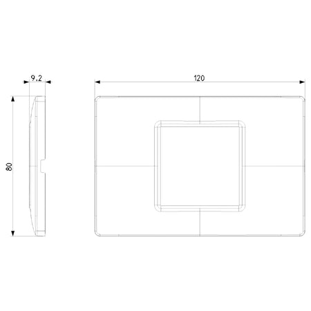 Vimar Plana 2-Central-Module Cover Plate, 120x80x9mm, IP00, Clamp Mount — Quality Boat Parts
