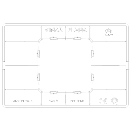 Vimar Plana 2-Central-Module Cover Plate, 120x80x9mm, IP00, Clamp Mount — Quality Boat Parts
