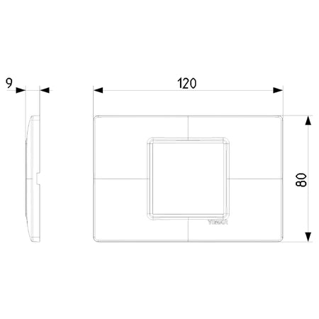 Vimar Plana 2-Central-Module Cover Plate, 120x80x9mm, IP00, Clamp Mount — Quality Boat Parts