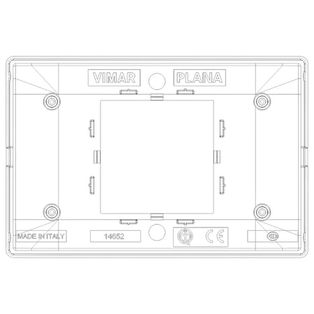 Vimar Plana 2-Central-Module Cover Plate, 120x80x9mm, IP00, Clamp Mount — Quality Boat Parts