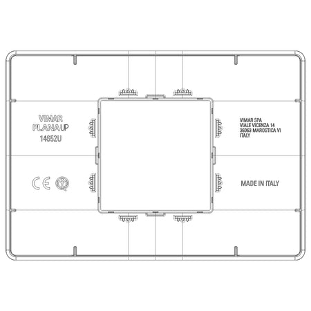 Vimar Plana 2-Central-Module Cover Plate, 120x80x9mm, IP00, Clamp Mount — Quality Boat Parts