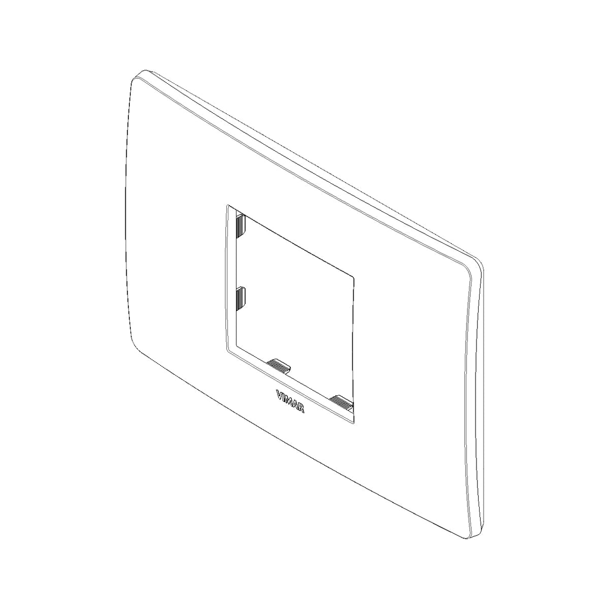 Vimar Plana 2-Central-Module Cover Plate, 120x80x9mm, IP00, Clamp Mount — Quality Boat Parts