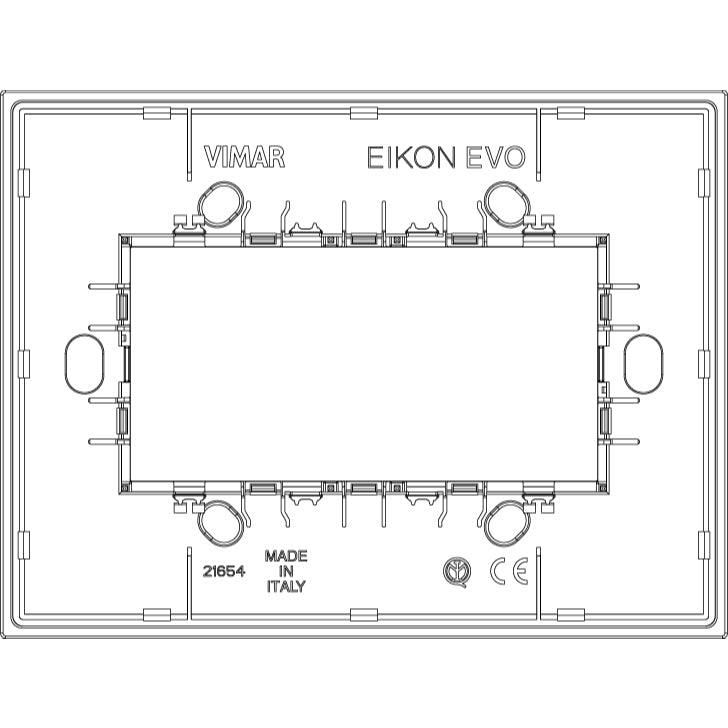 Vimar Eikon EVO 21654 4-Module Cover Plate, IP00, Clamp Mounting — Quality Boat Parts