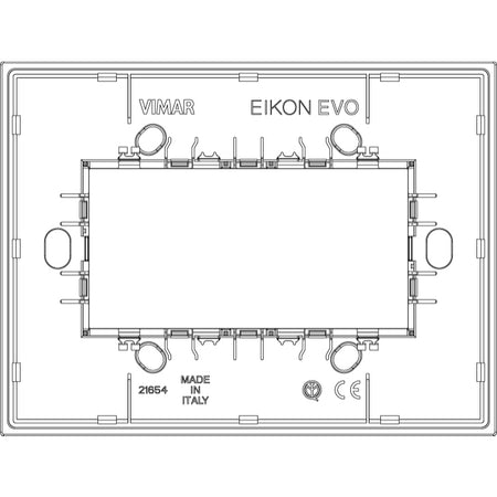 Vimar Eikon EVO 21654 4-Module Cover Plate, IP00, Clamp Mounting — Quality Boat Parts