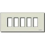 Vimar 8000 Series 5-Module Snap-Fixing Cover Plate, For Flush Mounting Boxes, 166 x 75.5 mm, Horizontal/Vertical Mount — Quality Boat Parts
