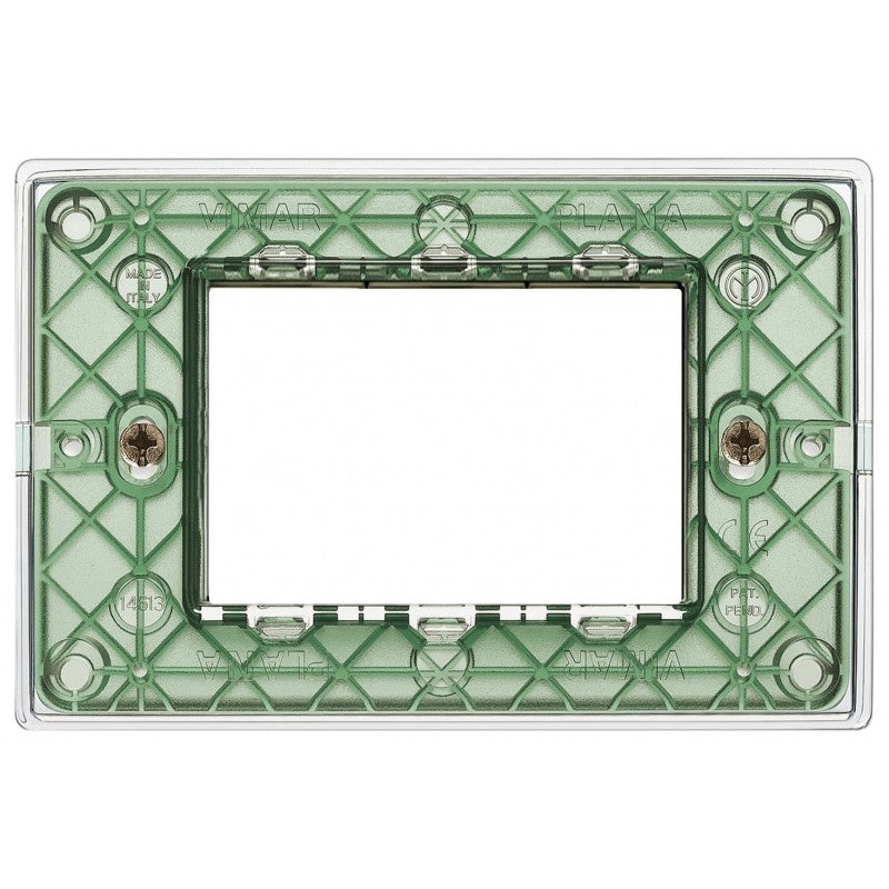 Vimar Plana 3-Module Cover Plate, 120 x 80 mm, IP00, Clamp Mounting — Quality Boat Parts