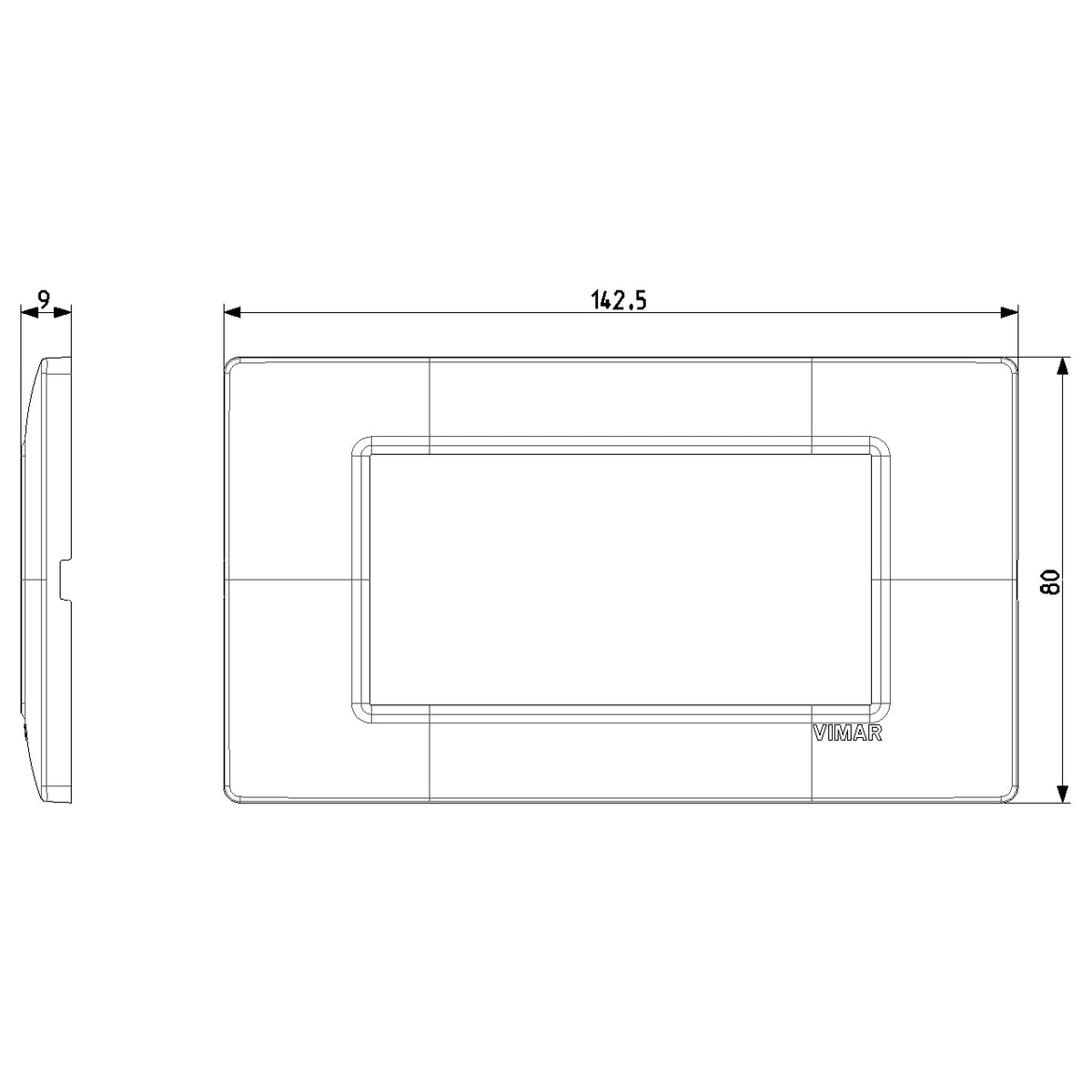 Vimar Plana 4-Module Cover Plate — Quality Boat Parts