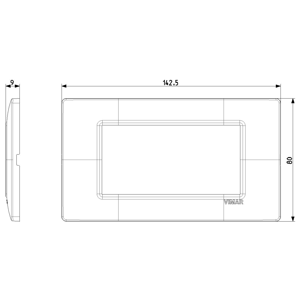 Vimar Plana 4-Module Cover Plate — Quality Boat Parts