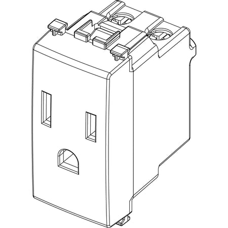 Vimar ARKÉ 2P+E USA Socket Outlet, 15A, 127V, Flush-Mounted, Screw Terminal — Quality Boat Parts