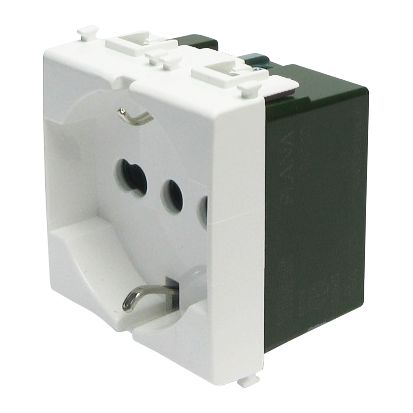 Vimar Plana 2P+E Universal Socket Outlet, 16A, 250V, IP20, Flush Mount — Quality Boat Parts