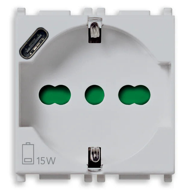 Vimar Plana 2P+E Universal Socket Outlet, 16A, 250V, IP20, Flush Mount — Quality Boat Parts