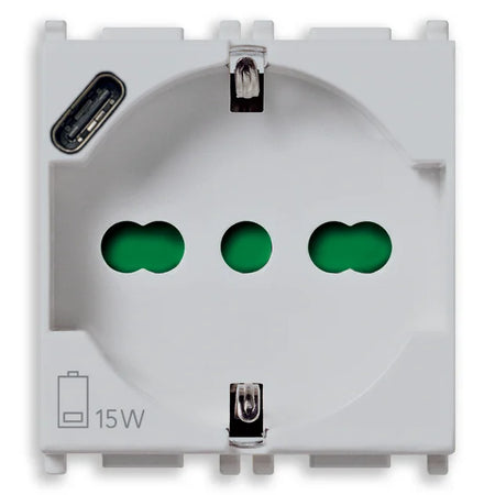 Vimar Plana 2P+E Universal Socket Outlet, 16A, 250V, IP20, Flush Mount — Quality Boat Parts