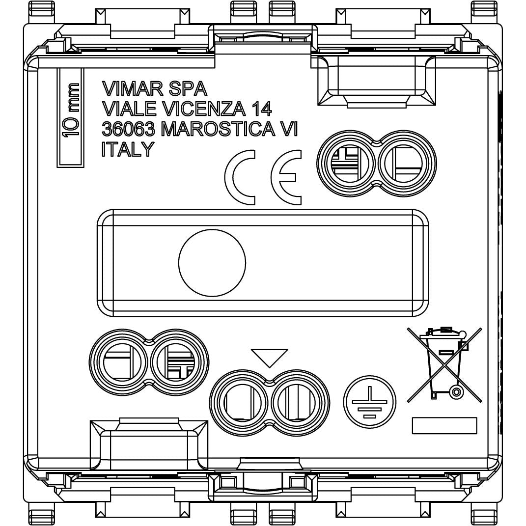 Vimar Plana 2P+E Universal Socket Outlet, 16A, 250V, IP20, Flush Mount — Quality Boat Parts