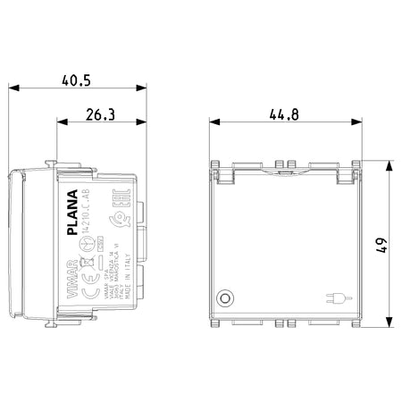 Vimar Plana 2P+E Universal Socket Outlet, 16A, 250V, IP20, Flush Mount — Quality Boat Parts