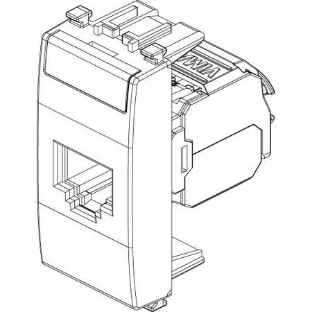 Vimar EIKON RJ45 Netsafe Outlet, T568A/B, Insulation-Piercing Terminals — Quality Boat Parts
