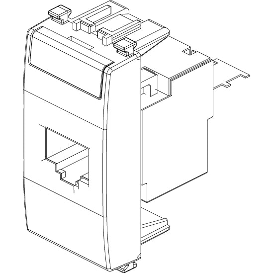 Vimar EIKON RJ45 Netsafe Outlet, T568A/B, Insulation-Piercing Terminals — Quality Boat Parts