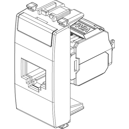 Vimar EIKON RJ45 Netsafe Outlet, T568A/B, Insulation-Piercing Terminals — Quality Boat Parts