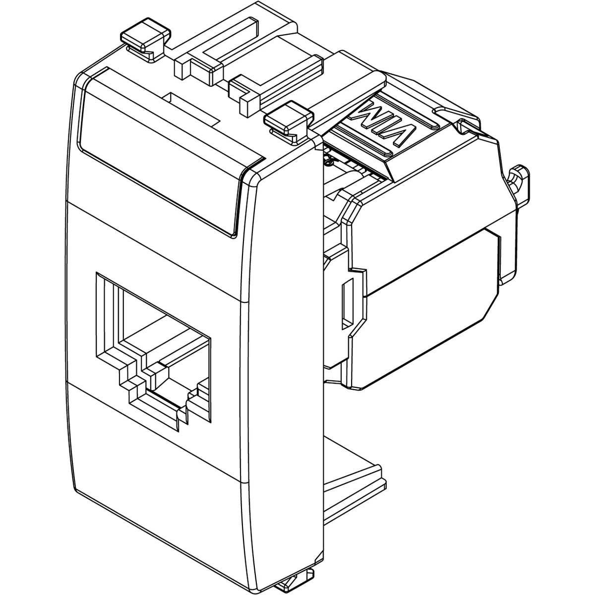 Vimar EIKON RJ45 Netsafe Outlet, T568A/B, Insulation-Piercing Terminals — Quality Boat Parts