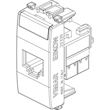 Vimar EIKON RJ45 Netsafe Outlet, T568A/B, Insulation-Piercing Terminals — Quality Boat Parts