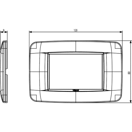 Vimar Eikon 3-Module Round Cover Plate, 120 x 80 mm, For 21613 Frame — Quality Boat Parts