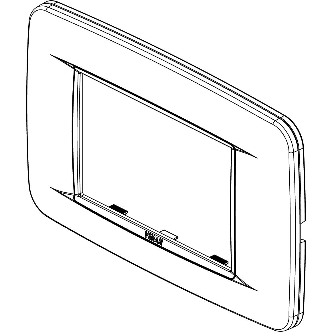 Vimar Eikon 3-Module Round Cover Plate, 120 x 80 mm, For 21613 Frame — Quality Boat Parts