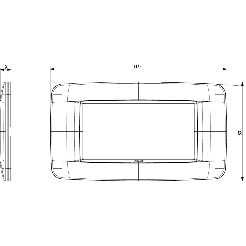 Vimar Eikon 4-Module Round Cover Plate — Quality Boat Parts