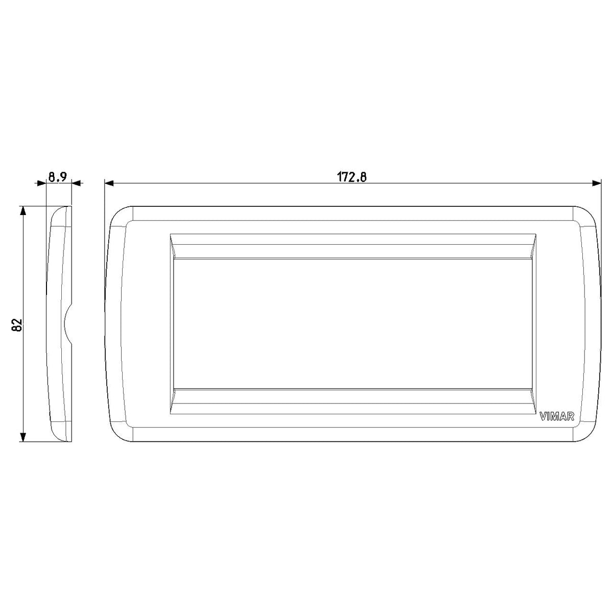 Vimar Idea Rondò Cover Plate, 5-Module, Clamp Mounting — Quality Boat Parts
