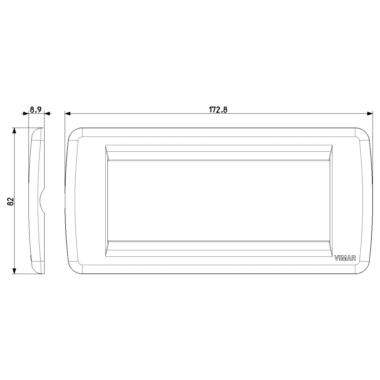 Vimar Idea Rondò Cover Plate, 5-Module, Clamp Mounting — Quality Boat Parts