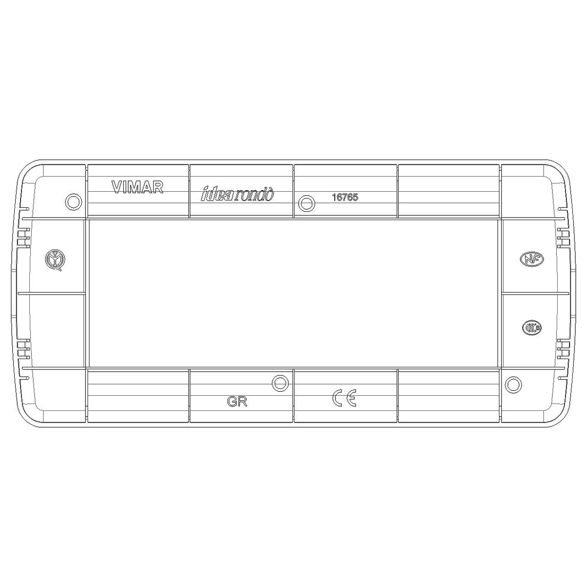 Vimar Idea Rondò Cover Plate, 5-Module, Clamp Mounting — Quality Boat Parts