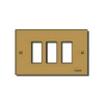 Vimar 8000 Series 3-Module Cover Plate, For 3-Module Mounting Boxes, Anodized Aluminium, Screw Fixing — Quality Boat Parts