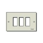 Vimar 8000 Series 3-Module Cover Plate, For 3-Module Mounting Boxes, Anodized Aluminium, Screw Fixing — Quality Boat Parts