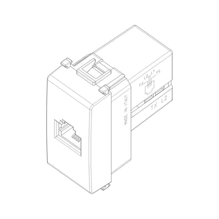Vimar Plana RJ11 Phone Jack 6/4, Flush Mount, Screw Terminals, IP20 — Quality Boat Parts