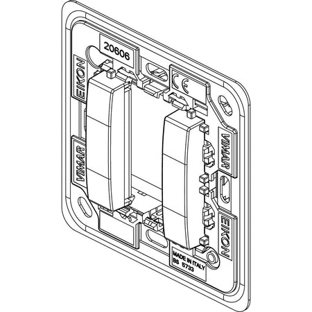 Vimar Eikon 1-Module Mounting Frame, For Square British Standard Mounting Boxes, With Screws — Quality Boat Parts