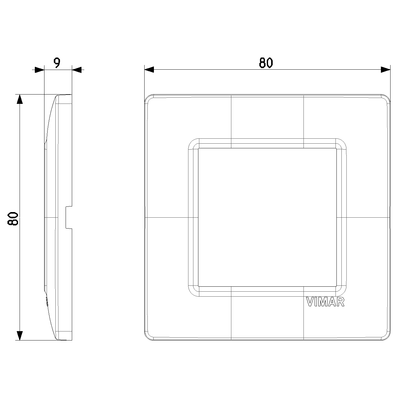 Vimar Plana 2-Module Cover Plate, IP00 — Quality Boat Parts