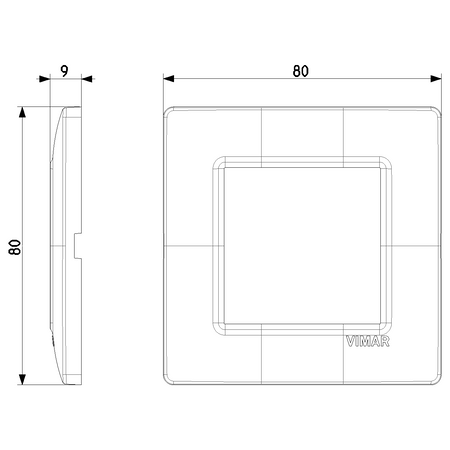 Vimar Plana 2-Module Cover Plate, IP00 — Quality Boat Parts