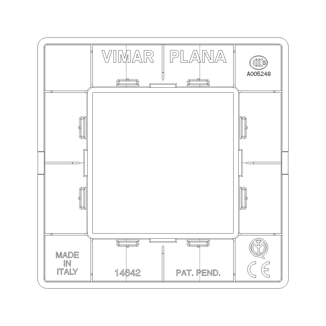 Vimar Plana 2-Module Cover Plate, IP00 — Quality Boat Parts
