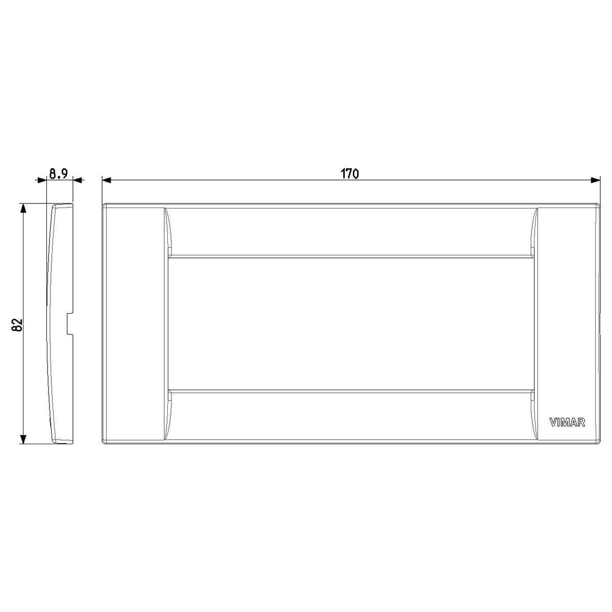 Vimar Idea Classica 5-Module Cover Plate, Clamp Mounting — Quality Boat Parts