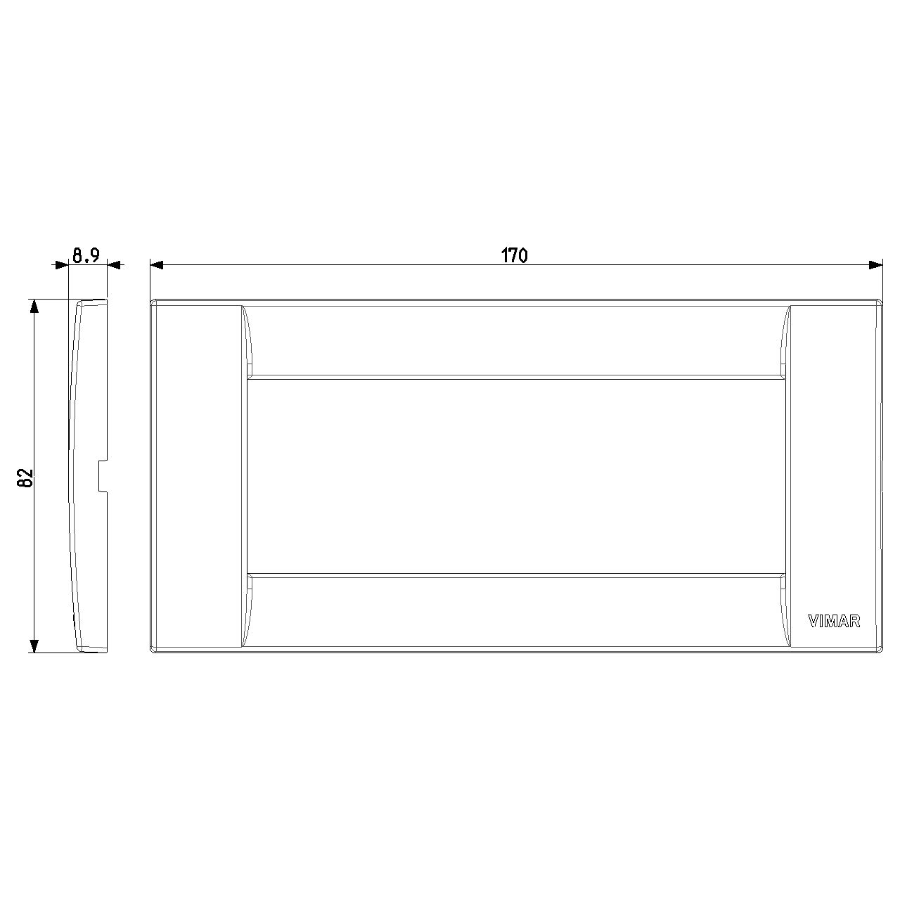Vimar Idea Classica 5-Module Cover Plate, Clamp Mounting — Quality Boat Parts