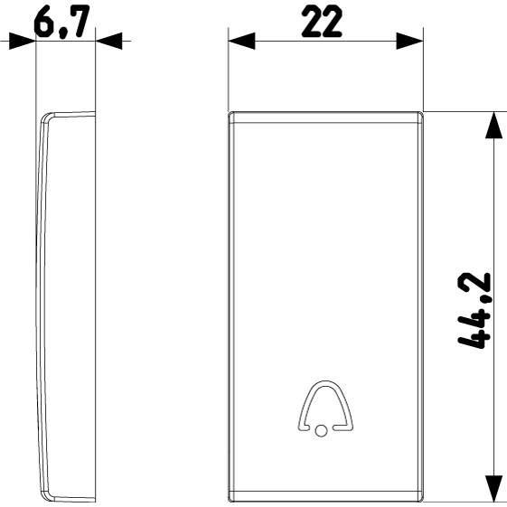 Vimar ARKÉ 1-Module Interchangeable Lightable Button, IP40 — Quality Boat Parts