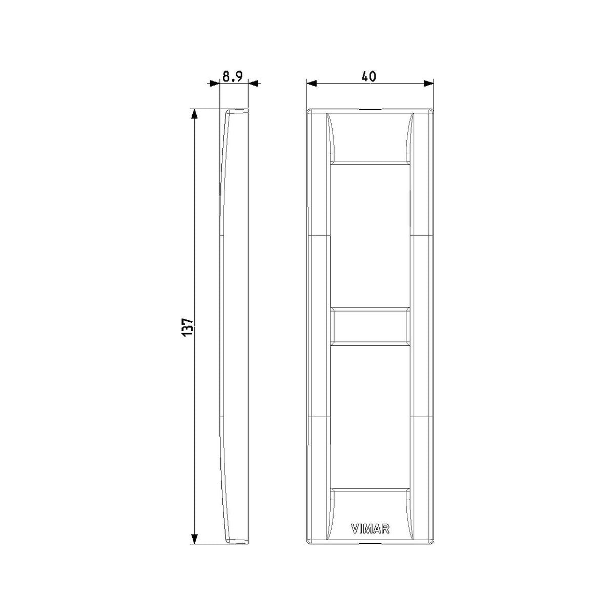 Vimar Idea Classica Cover Plate, 2-Module, Panel Mount, Technopolymer, IP00 — Quality Boat Parts