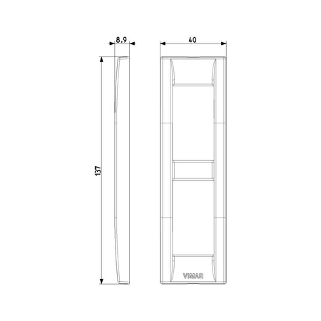 Vimar Idea Classica Cover Plate, 2-Module, Panel Mount, Technopolymer, IP00 — Quality Boat Parts