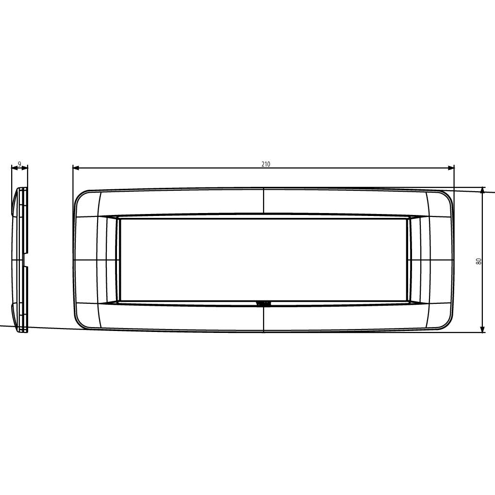 Vimar Eikon 7-Module Round Cover Plate, Clamp Mount, 210 x 80 mm — Quality Boat Parts