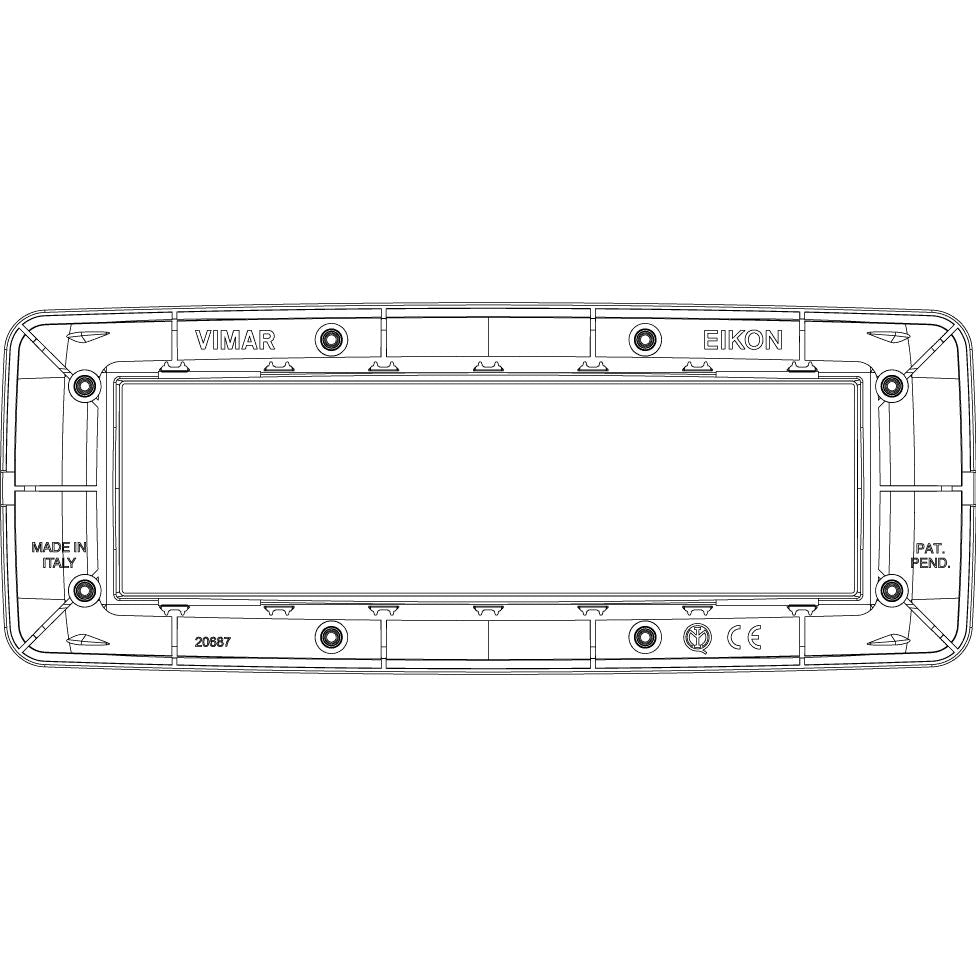 Vimar Eikon 7-Module Round Cover Plate, Clamp Mount, 210 x 80 mm — Quality Boat Parts