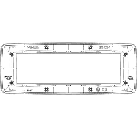 Vimar Eikon 7-Module Round Cover Plate, Clamp Mount, 210 x 80 mm — Quality Boat Parts